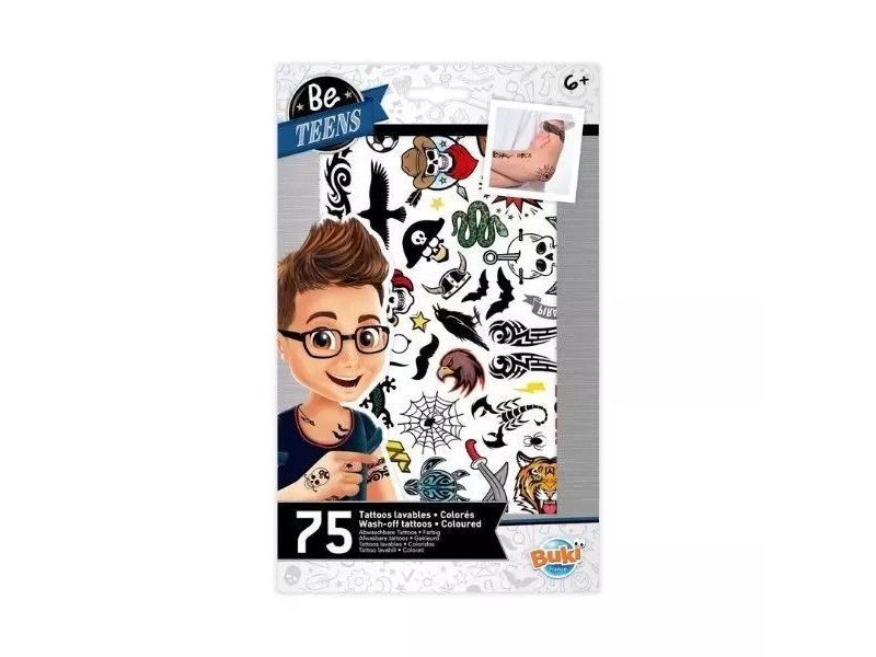 BUKI lemosható tetoválás fiúknak - 75 db