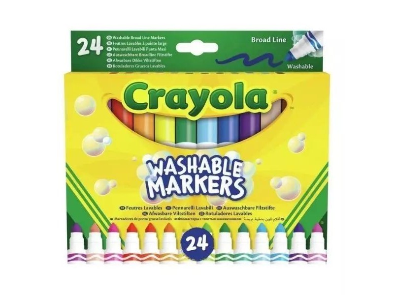 Crayola lemosható filctollak 24 db – tompahegyű