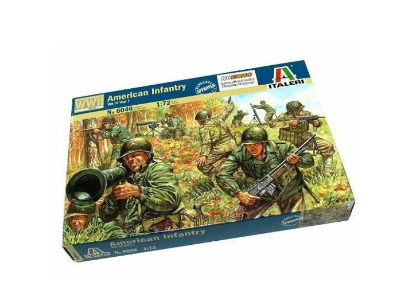 Italeri II. vh. amerikai gyalogság 1:72 - 50 festetlen figura