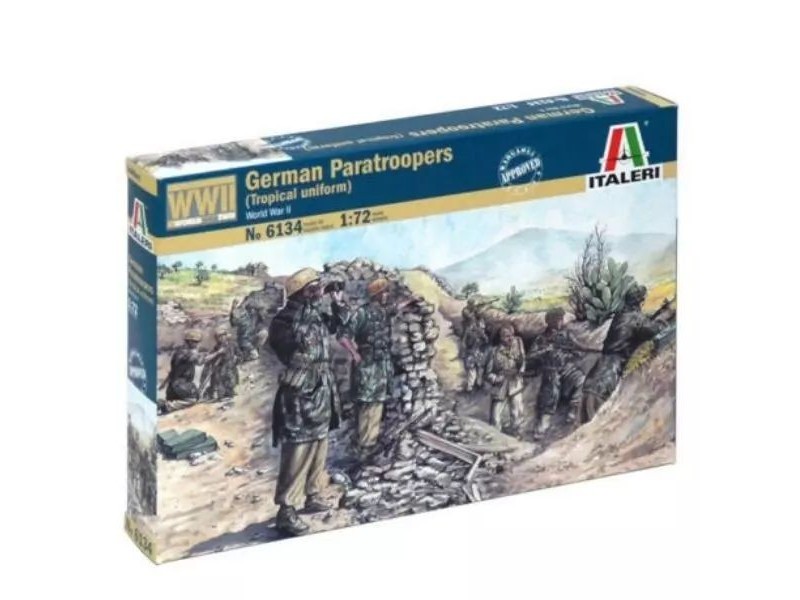 Italeri 1:72 - német ejtőernyősök trópusi egyenruhában, 48 db