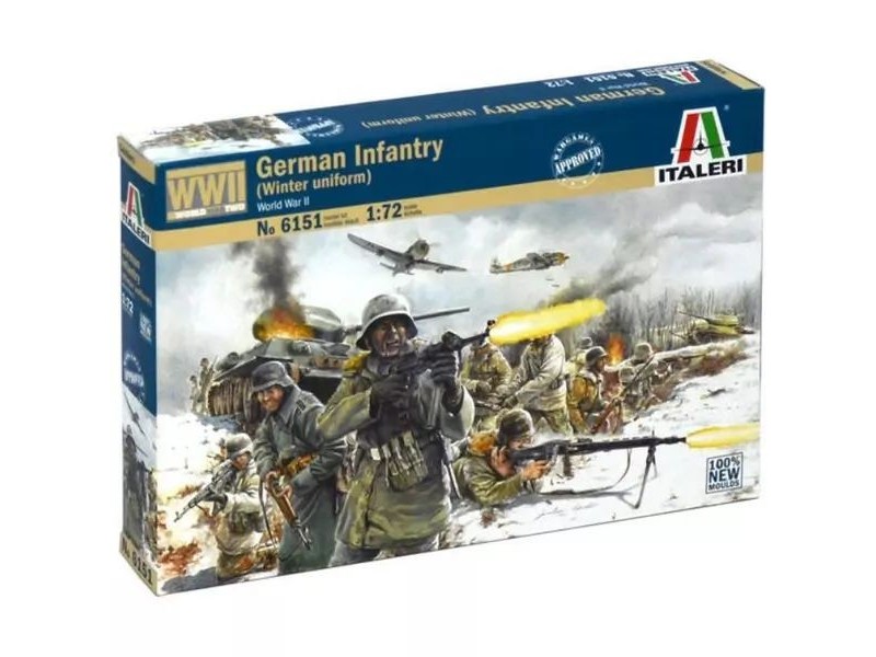 Italeri 1:72 — 36 festetlen német katonák téli egyenruhában