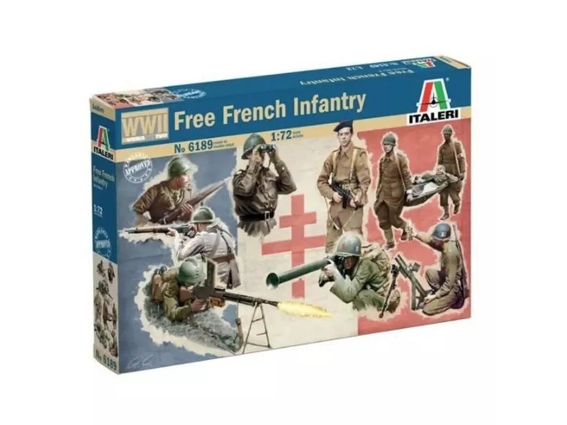 Italeri 1:72 - II. világháborús szabad francia figurák (49 db)