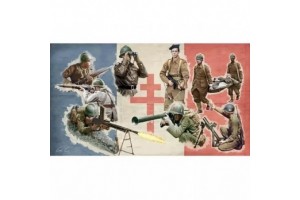Italeri 1:72 - II. világháborús szabad francia figurák (49 db)