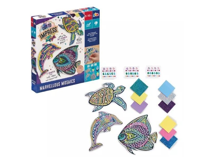 Tengeri állatok mozaikkészlet - teknős, delfin, hal