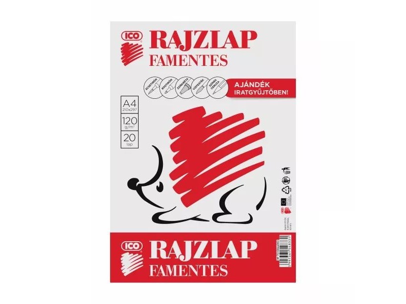 ICO Süni A4 famentes rajzlapok 20 db iratgyűjtőben