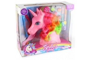 Fésülhető rózsaszín unikornisfej - sörényformázó készlet