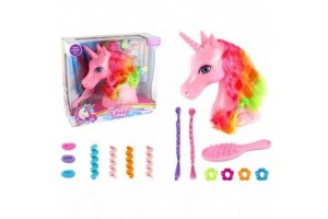 Fésülhető rózsaszín unikornisfej - sörényformázó készlet