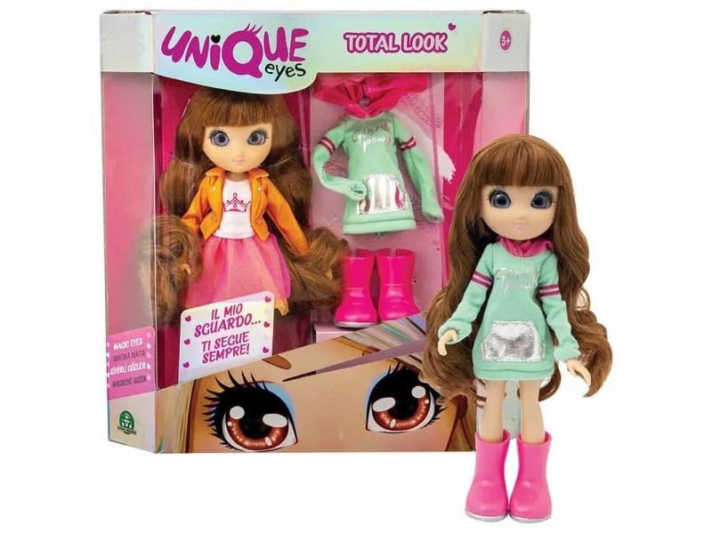 Unique Eyes bűvös szemű baba két ruhával