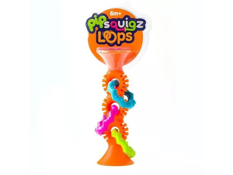 Fat Brain Toys rágócsörgő fogaskerekekkel, narancssárga