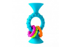 Fat Brain Toys rágóka csörgő karikákkal - türkiz