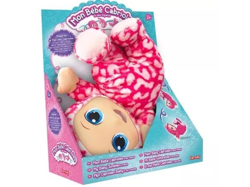 Bukfencező bébi – puha, mosolygós játékbaba