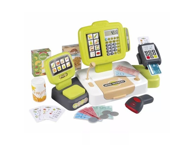 Smoby pénztárgép szett, 30 db - zöld