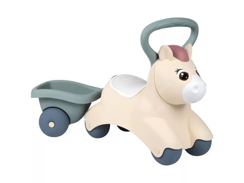Little Smoby póni bébijárgány rózsaszín-szürke utánfutó