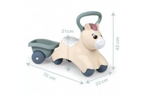 Little Smoby póni bébijárgány rózsaszín-szürke utánfutó