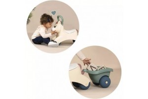 Little Smoby póni bébijárgány rózsaszín-szürke utánfutó