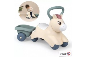 Little Smoby póni bébijárgány rózsaszín-szürke utánfutó