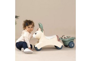 Little Smoby póni bébijárgány rózsaszín-szürke utánfutó