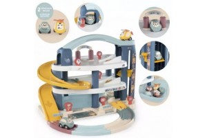 Little Smoby háromszintes liftes garázs 2 kisautóval