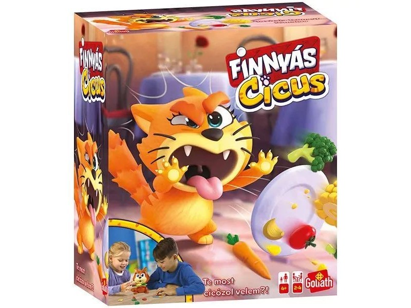 Finnyás Cicus társasjáték - morcos cica és zöldségek