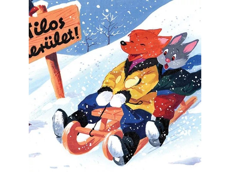 Róka Rudi diafilm borító — Mackó Brumi a hóban