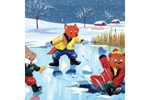 Róka Rudi diafilm borító — Mackó Brumi a hóban