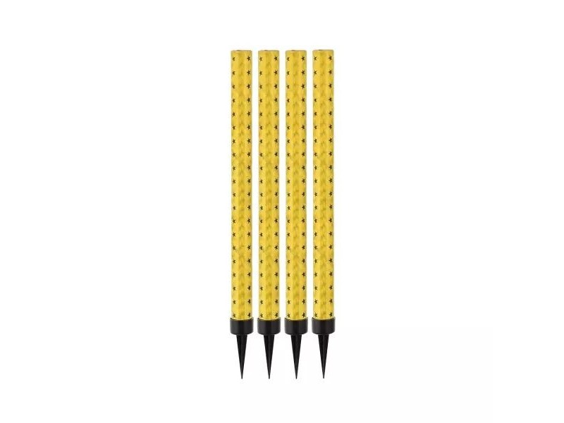 Arany-fekete csillagmintás tortatűzijáték, 25 cm, 4 db
