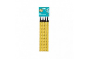 Arany-fekete csillagmintás tortatűzijáték, 25 cm, 4 db
