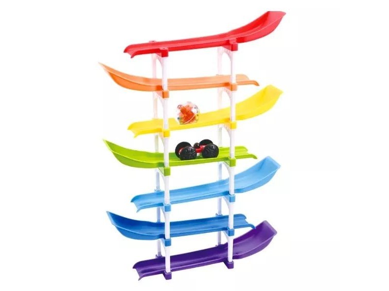Playgo szivárvány torony – autó és golyócsúszka