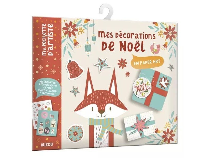 Auzou karácsonyi papírdekoráció készlet — díszek és matricák