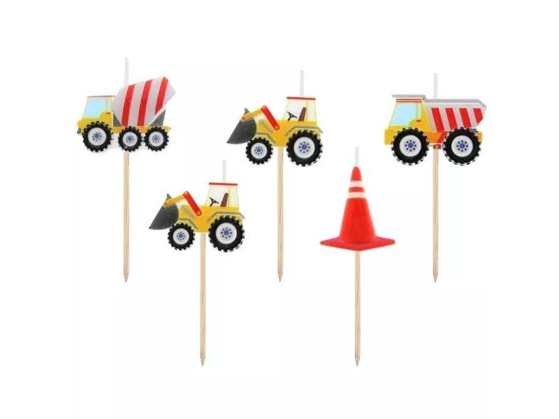 Munkagépes tortagyertya szett (5 db)