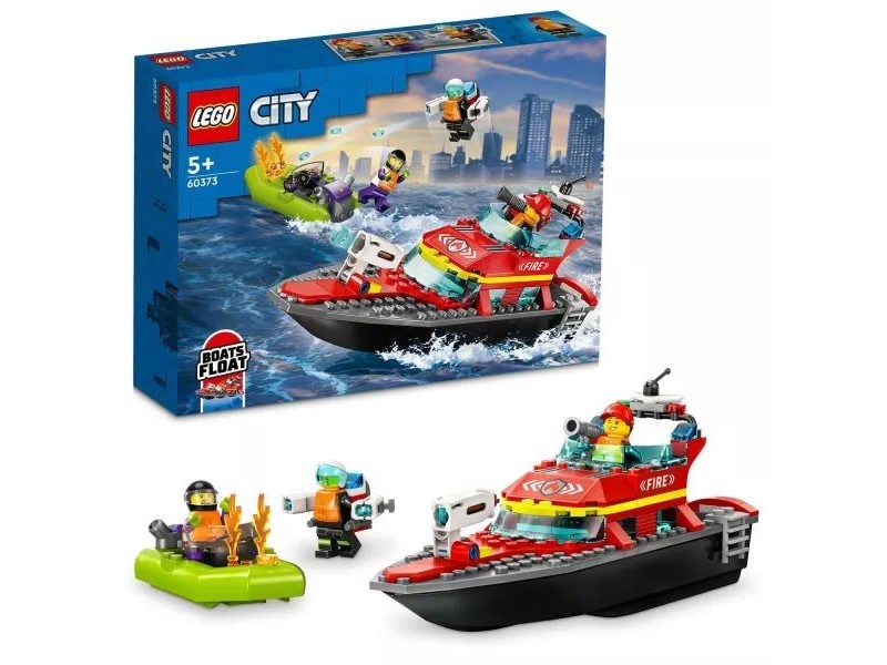 LEGO City Tűzoltóhajó 60373 - tűzoltóhajó és motorcsónak