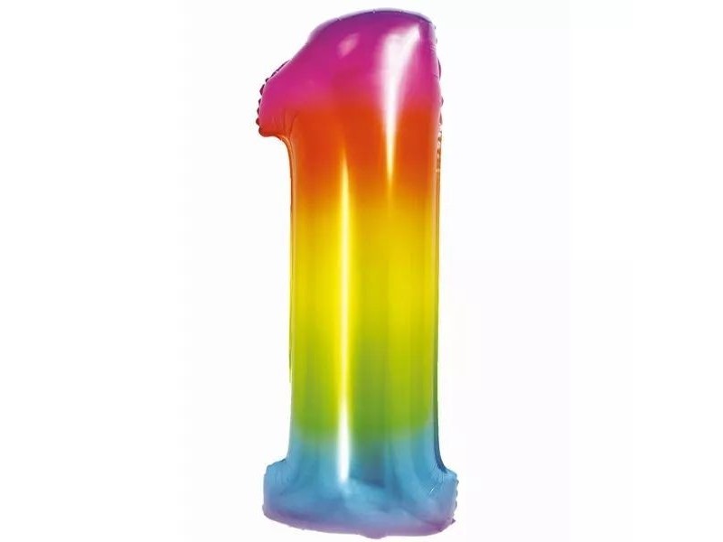 Szivárvány színű fólia lufi - 76 cm