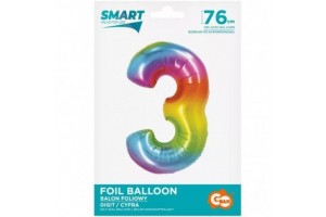 Szivárvány színű fólia lufi 76 cm