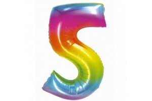Szivárvány fólia lufi 76 cm, 5 db