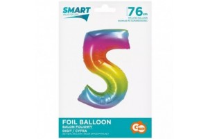 Szivárvány fólia lufi 76 cm, 5 db