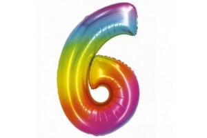 Szivárvány fólia lufi 76 cm - 6 db