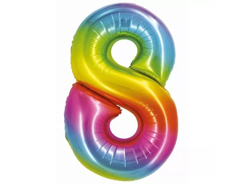 Szivárvány fólia lufi 76 cm (8 db)