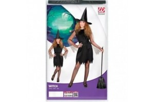 Csini boszi jelmez 116 cm (4-5 év) - csúcsos kalappal