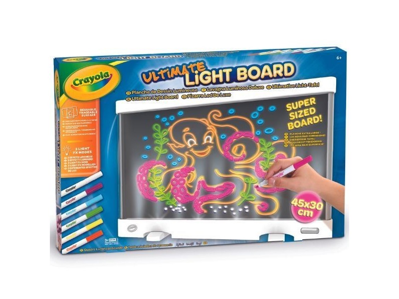 Crayola Neon világító rajztábla 45×30 cm – 6 filctoll
