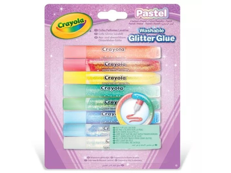 Crayola pasztell csillámos ragasztó 8 db