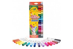 Crayola Mini mintázó filctoll készlet – 16 db, színes nyomdák