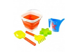 Homokozószett összecsukható vödörrel, tengeri csillag