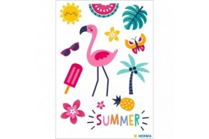 Herma lemosható nyári tetoválások - flamingó, dinnye