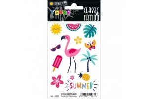 Herma lemosható nyári tetoválások - flamingó, dinnye