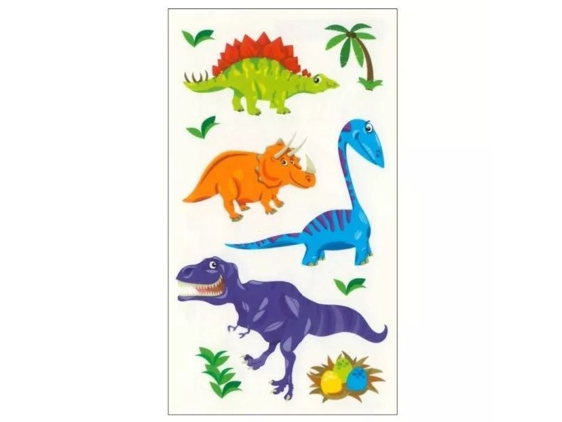 Vidám kis dinók — lemosható tetováló matricák