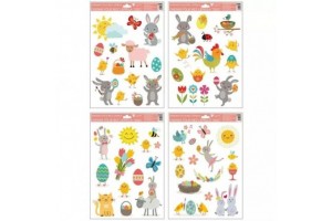 Vidám húsvéti nyuszi ablakmatrica 30×20 cm