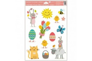 Vidám húsvéti nyuszi ablakmatrica 30×20 cm