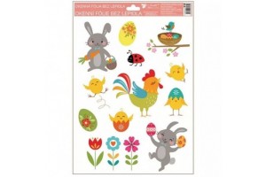 Vidám húsvéti nyuszi ablakmatrica 30×20 cm