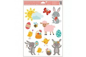 Vidám húsvéti nyuszi ablakmatrica 30×20 cm