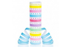 Pasztell csíkos-pöttyös szerpentin 18 x 4 m